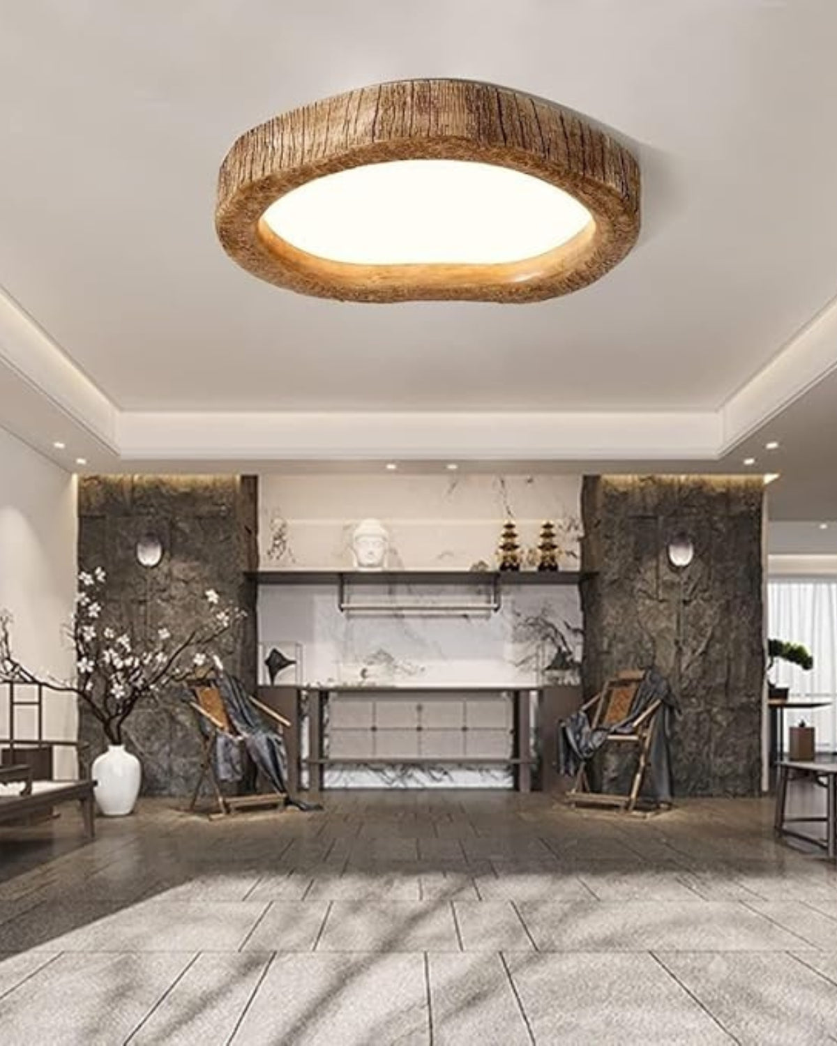 Lampa Sufitowa O Naturalnej Formie Do Wnętrz Japandi