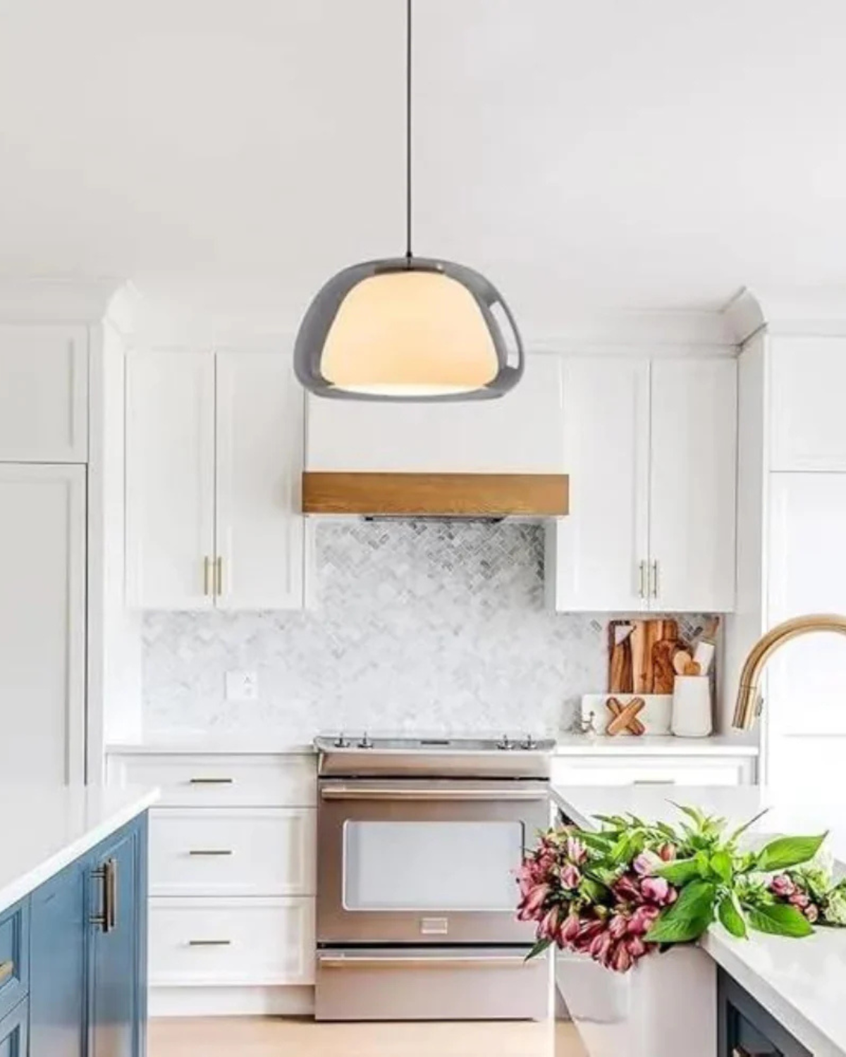 Lampa Wisząca Z Kopułowym Kloszem Do Wnętrz Japandi