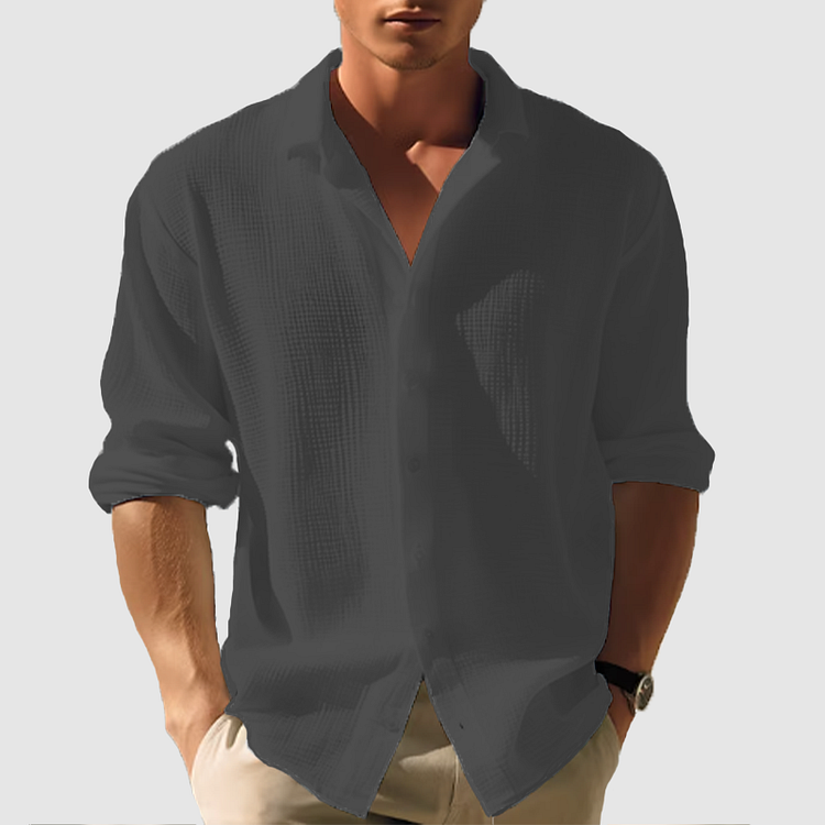 Koszula Męska Letnia Zapinana na Guziki o Swobodnym Kroju Dla Mężczyzn