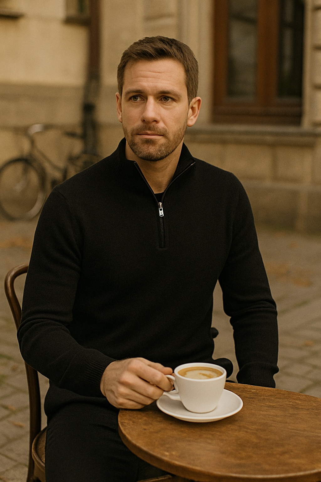 Bartosza | Sweter Męski Zimowy Dopasowany | Stójka