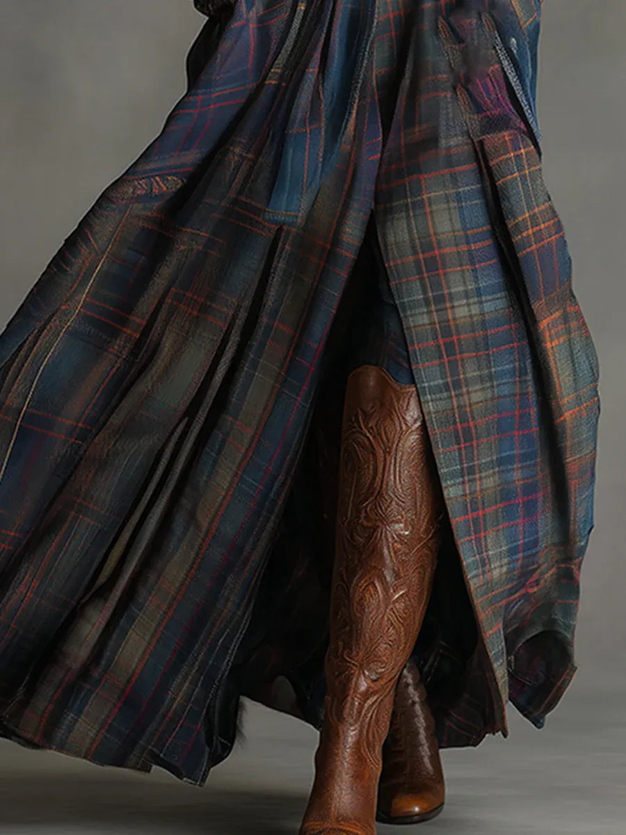 Sukienka Damska Maxi Boho Z Dopasowaną Górą