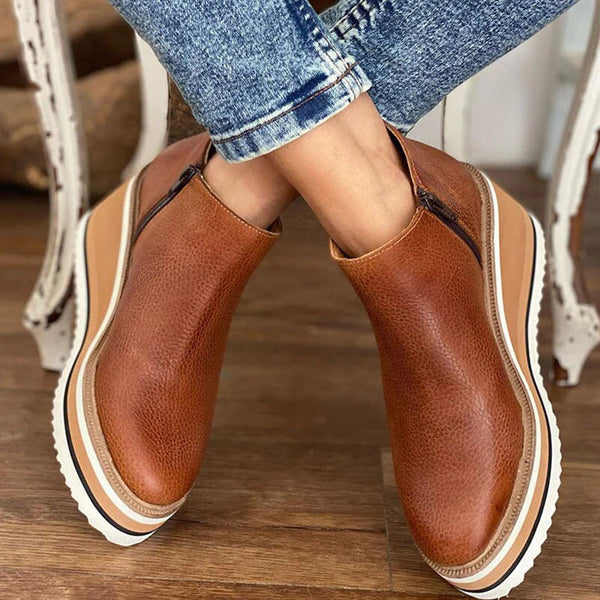 Botki Damskie Ankle Platformie | Zamek