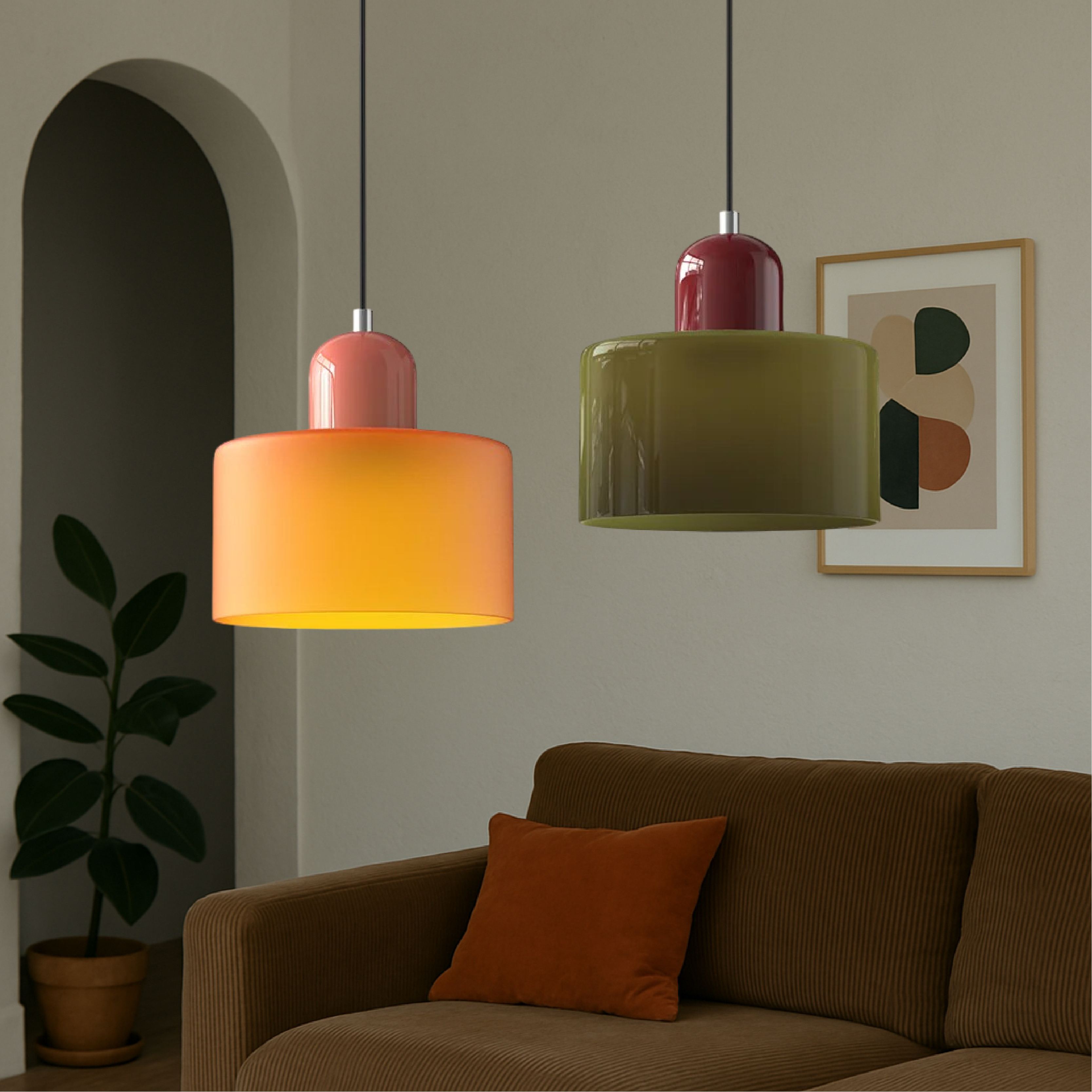 Kreatywna Lampa Wisząca Bauhaus Ze Szklanym Kloszem