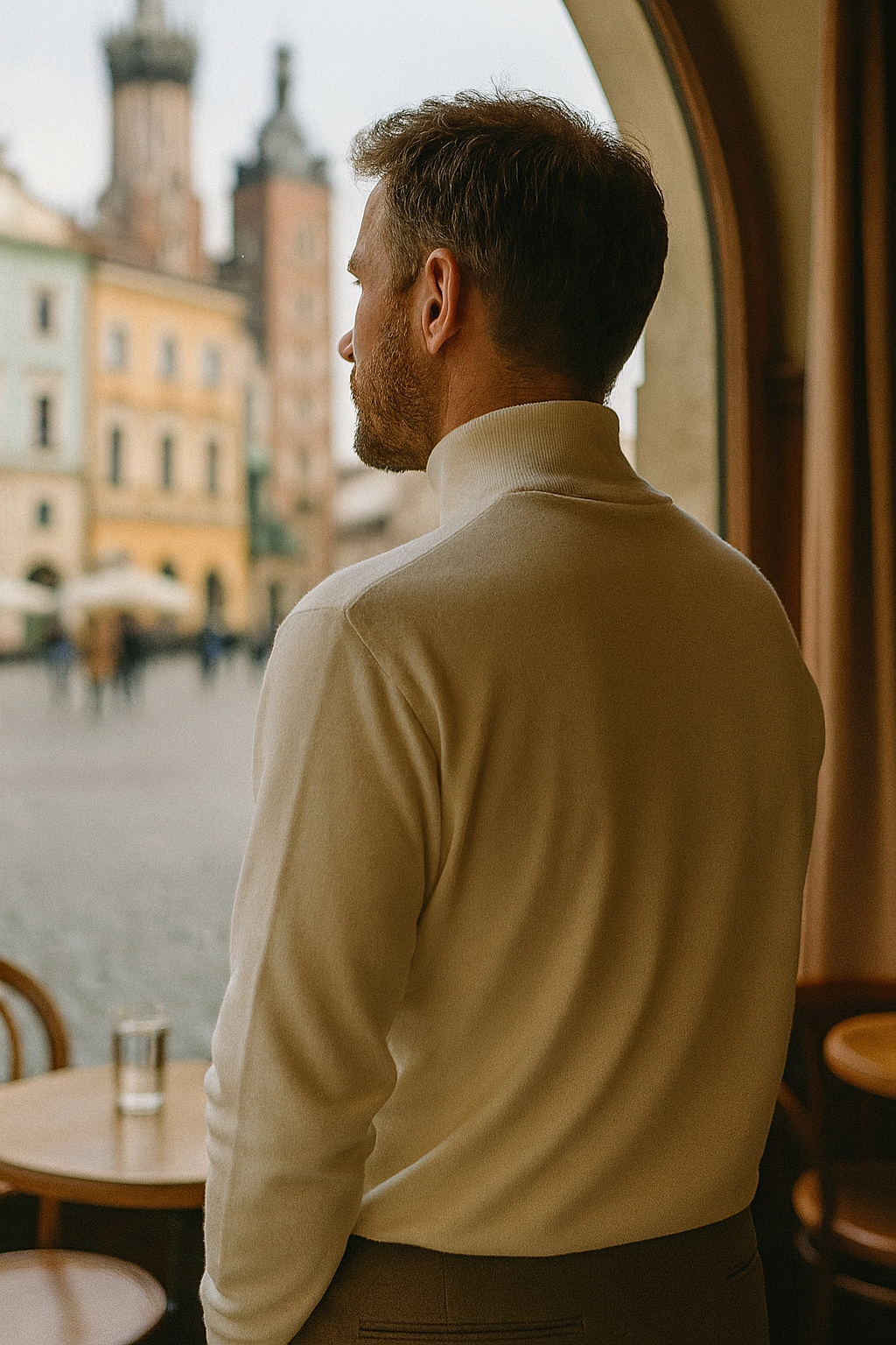 Jakuba | Sweter Męski Casual Luźny | Golf