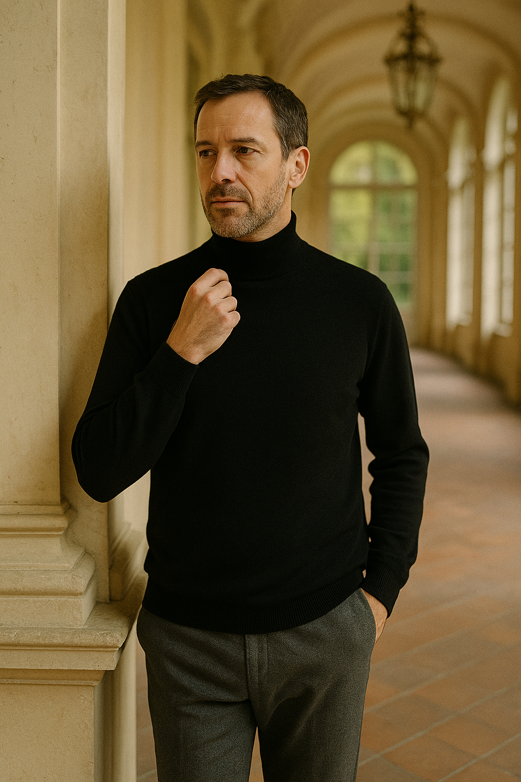 Jakuba | Sweter Męski Casual Luźny | Golf
