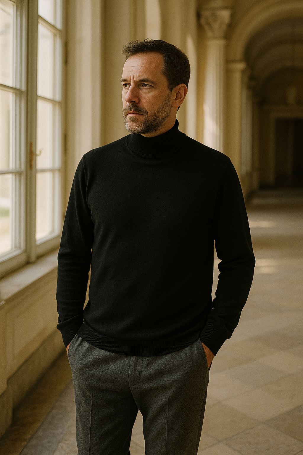 Jakuba | Sweter Męski Casual Luźny | Golf