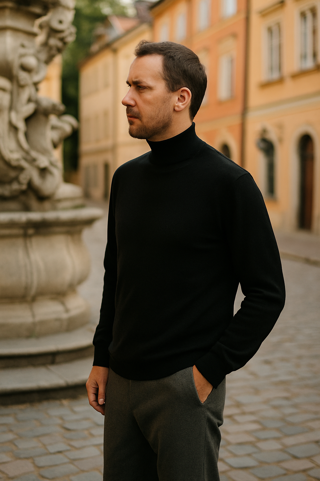 Jakuba | Sweter Męski Casual Luźny | Golf