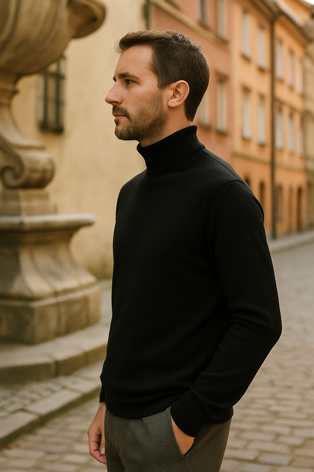 Jakuba | Sweter Męski Casual Luźny | Golf