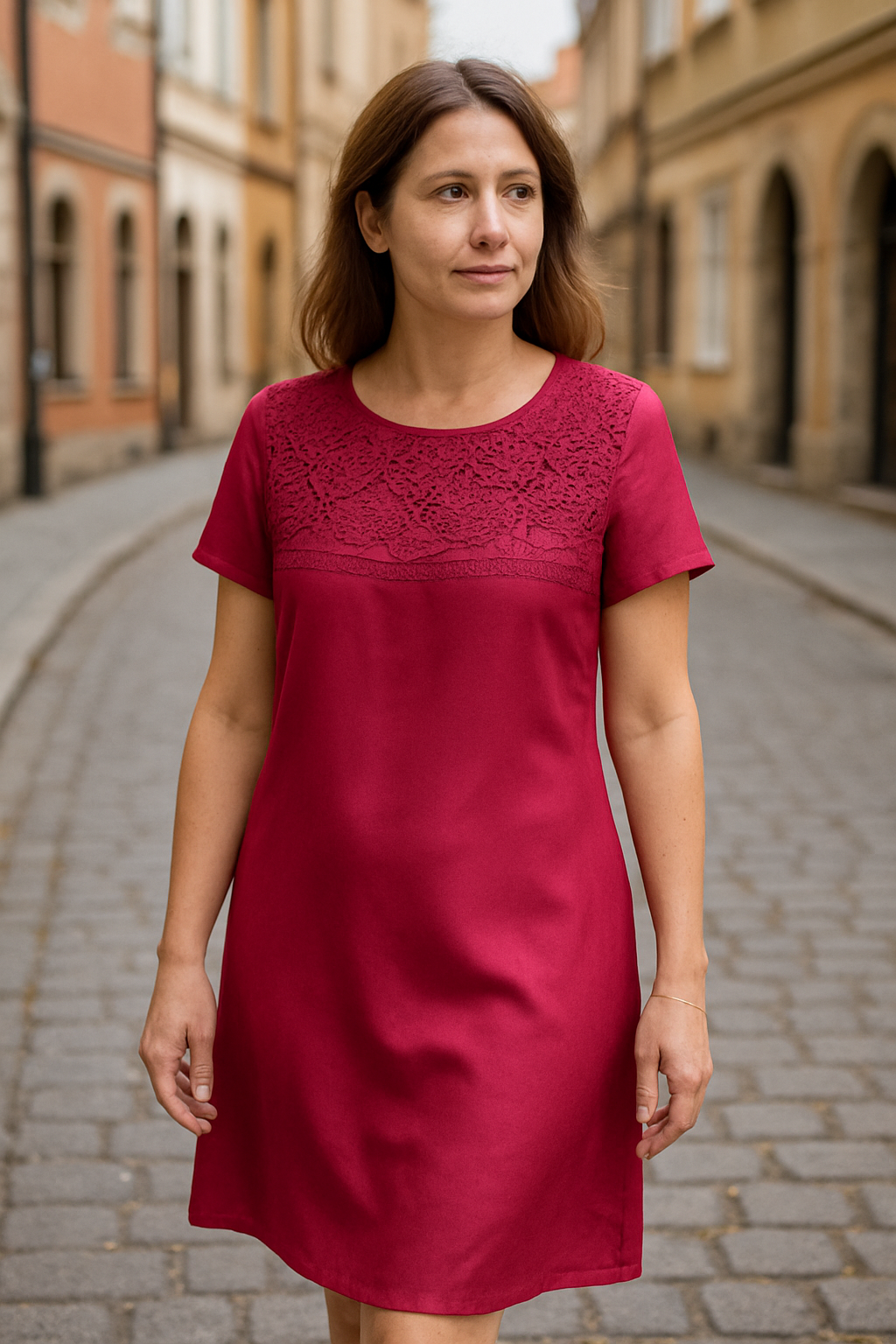 Karen | Damska Elegancka Letnia Sukienka Do Kolan | Biurowa