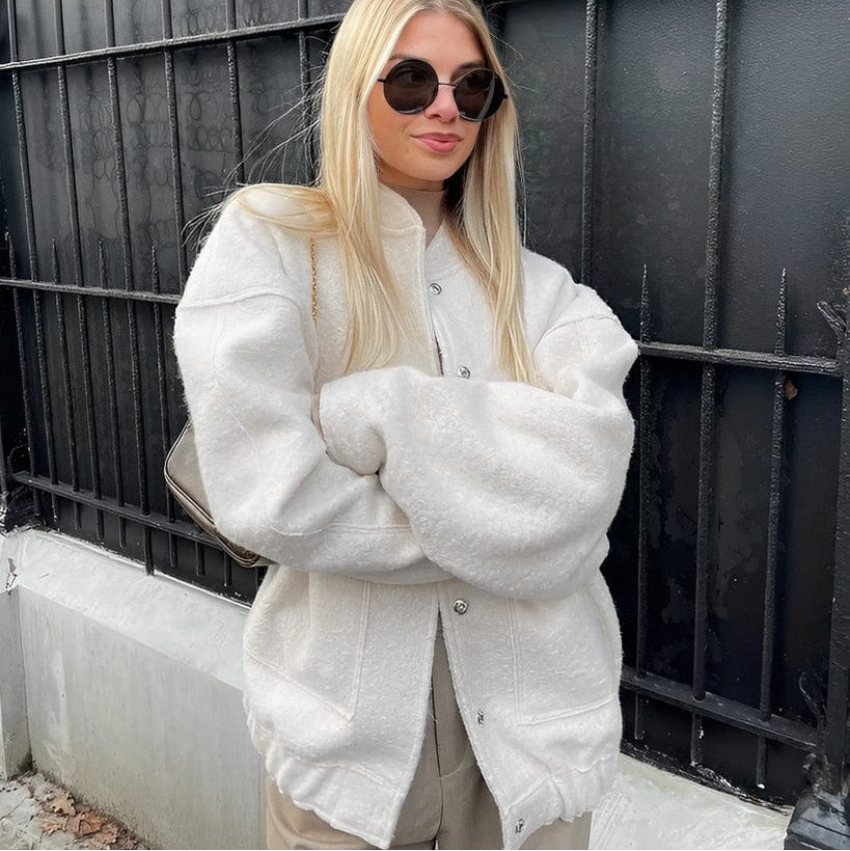Kurtka Zimowa Damska z Guzikami | Oversize