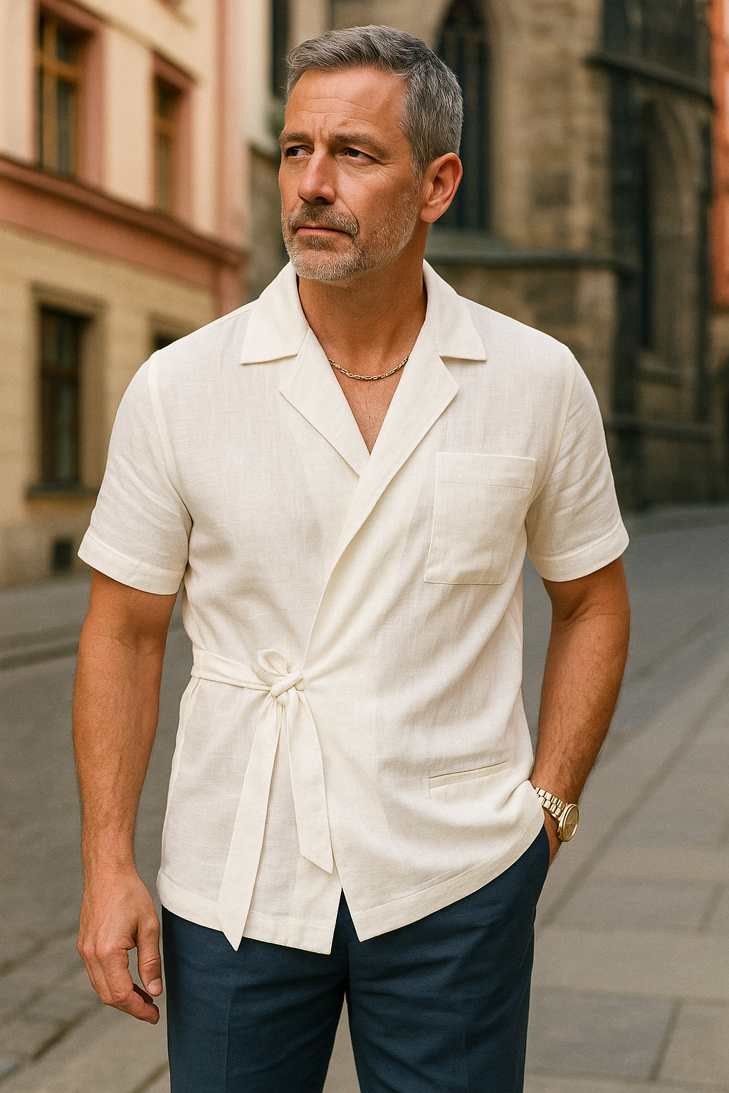 Marek | Męski Letni Elegancki Komplet Koszula | Casual