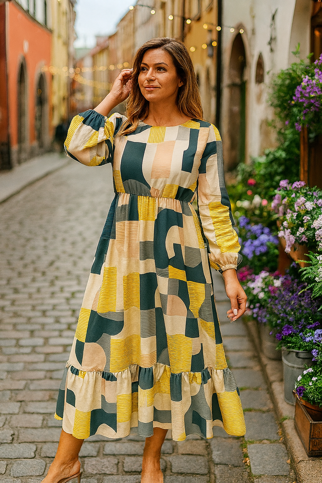 Natalia | Damska Elegancka Letnia Sukienka Midi | Wakacyjna