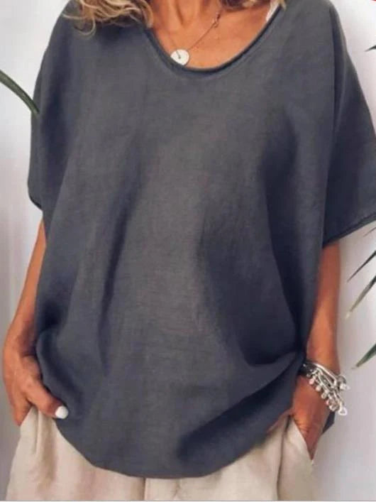 Bluzka Damska Klasyczna z Krótkim Rękawem o Luźnym Kroju do Stylizacji Codziennych Dla Kobiet