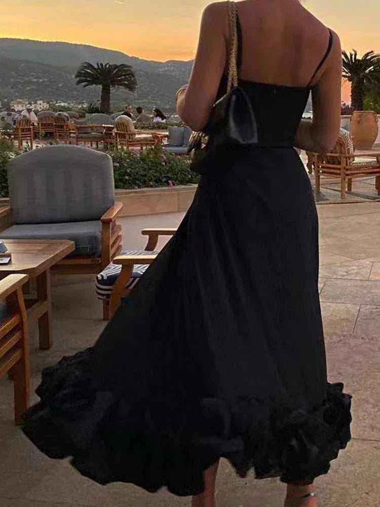 Sukienka Na Wesele Midi Na Ramiączkach