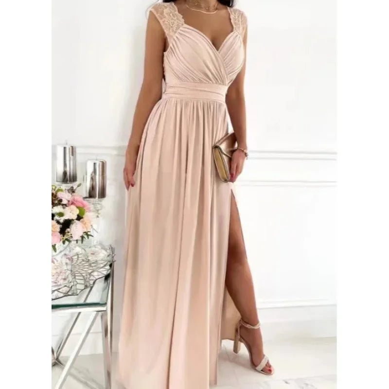 Sukienka Na Wesele Maxi Z Rozcięciem