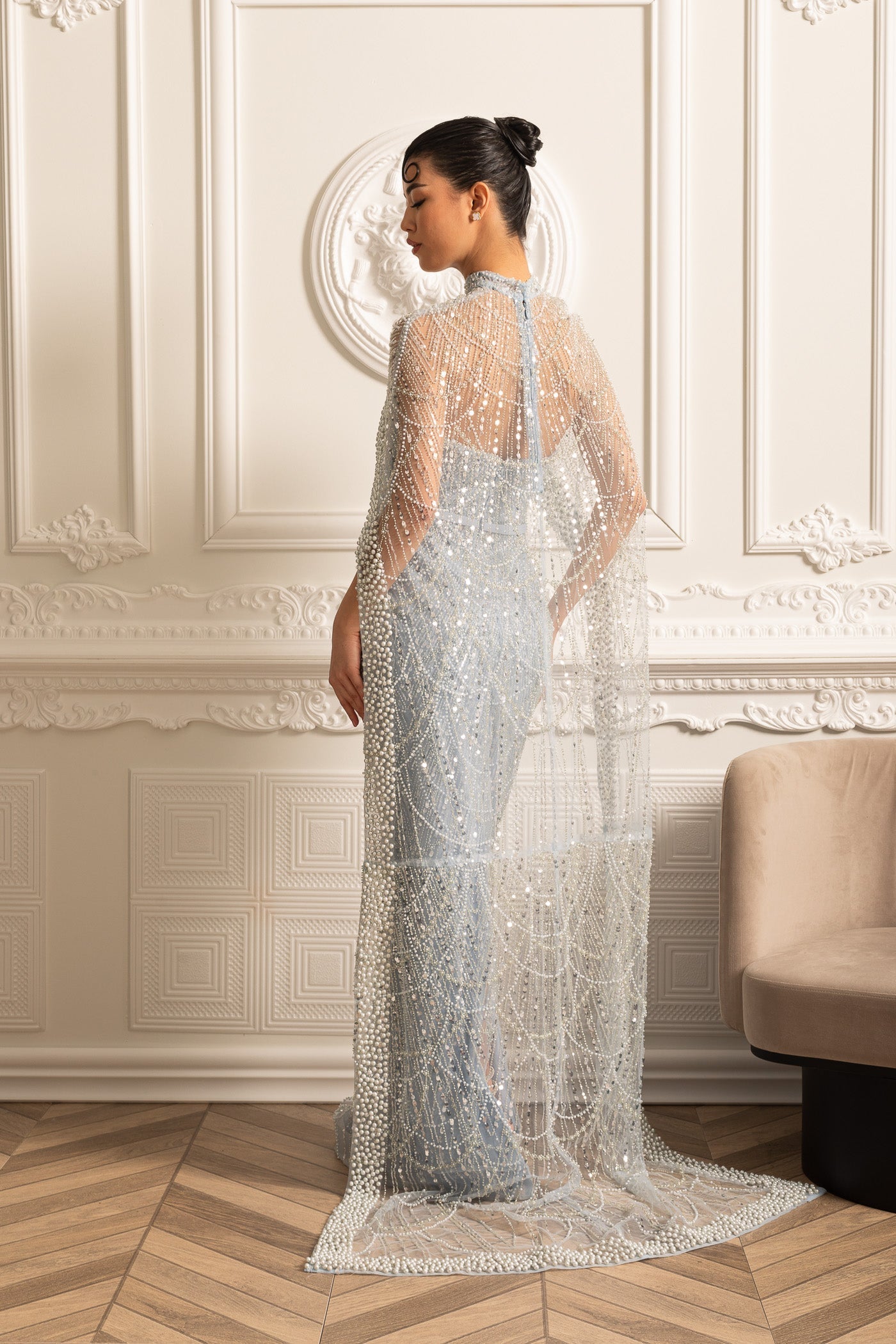 Sukienki Na Studniówkę Sequin Maxi Cape | Wieczorowa
