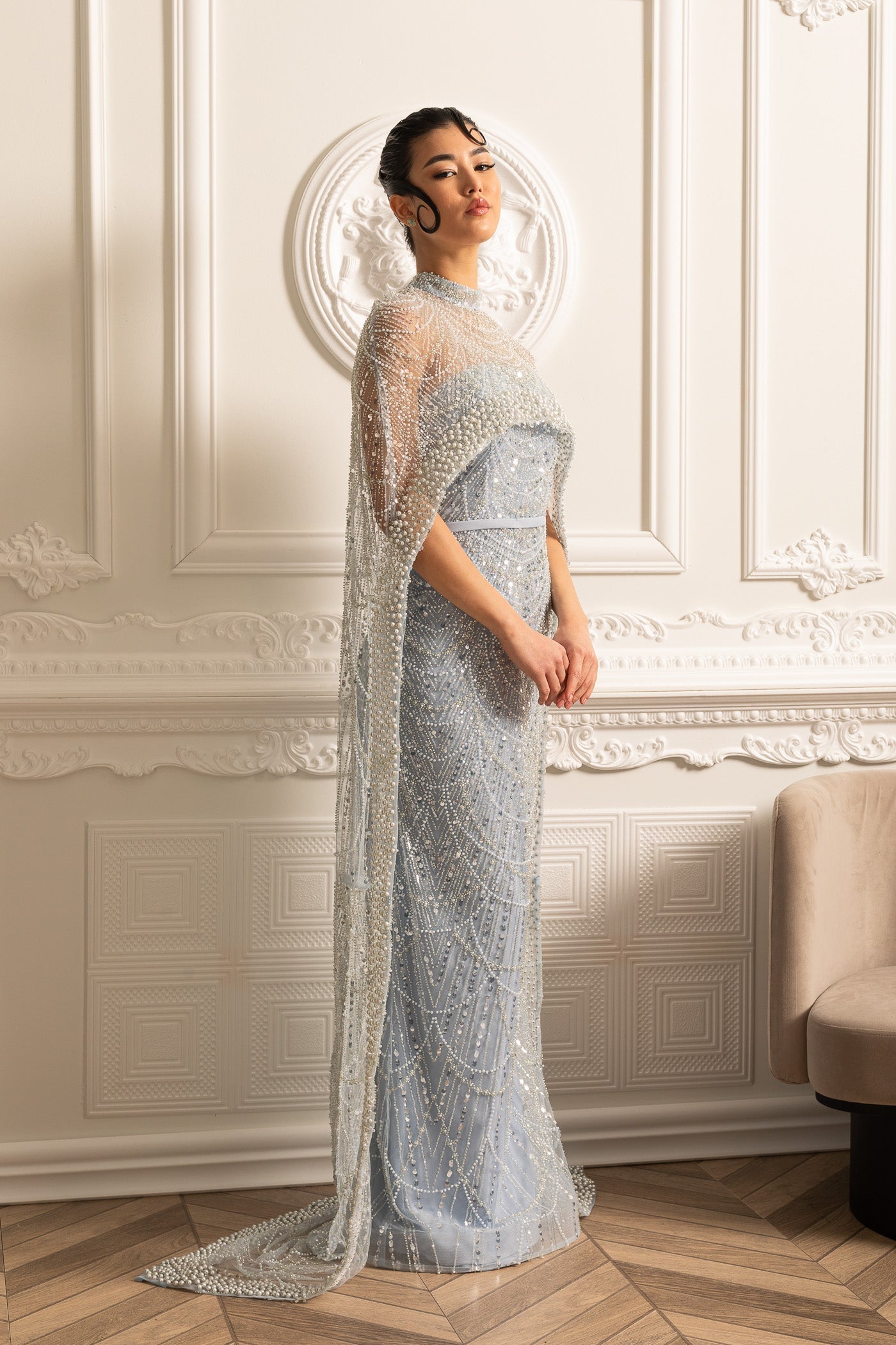 Sukienki Na Studniówkę Sequin Maxi Cape | Wieczorowa