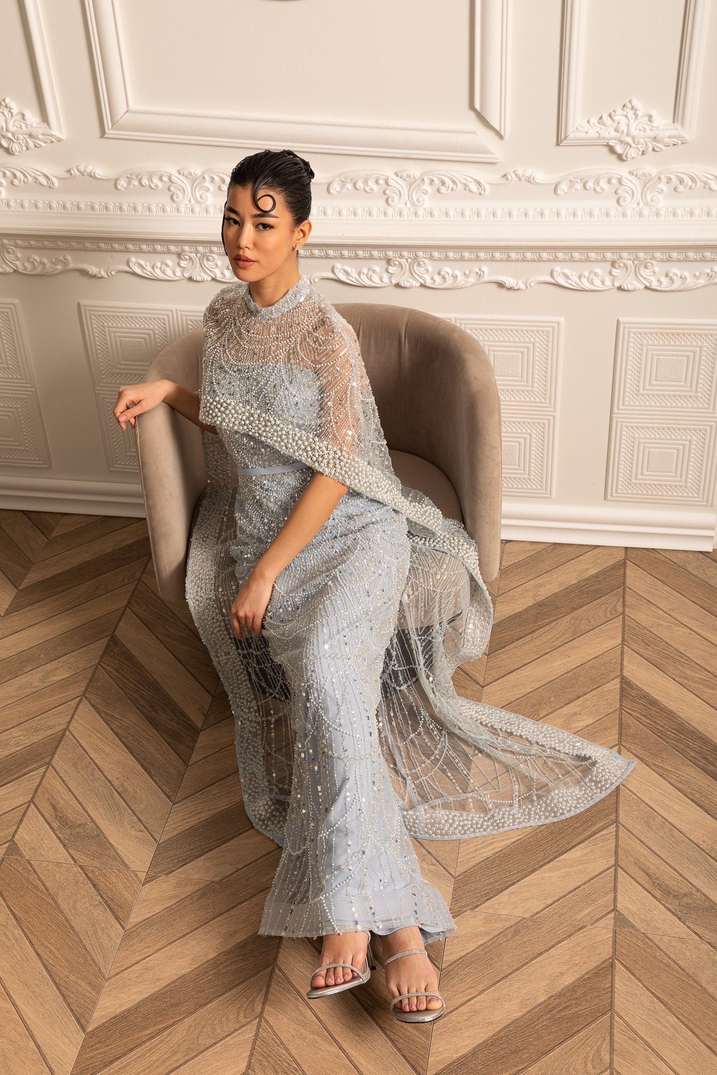 Sukienki Na Studniówkę Sequin Maxi Cape | Wieczorowa
