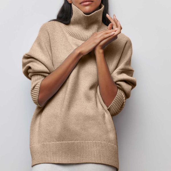 Sweter Damski Ciepły Z Golfem | Oversize