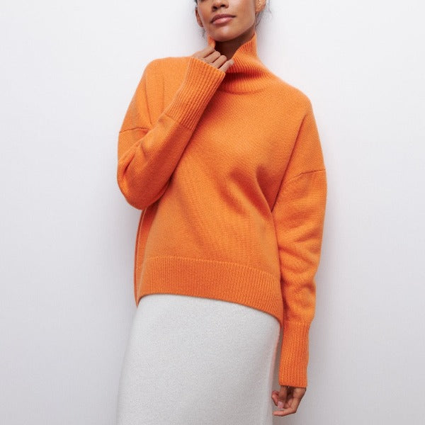 Sweter Damski Ciepły Z Golfem | Oversize