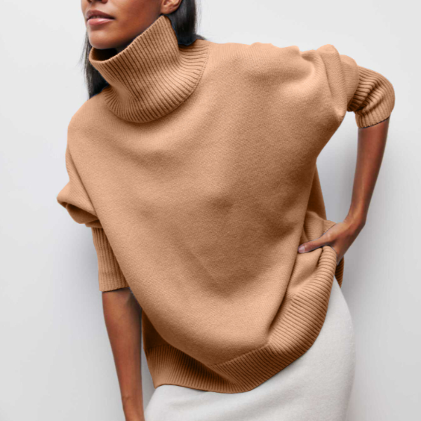 Sweter Damski Ciepły Z Golfem | Oversize