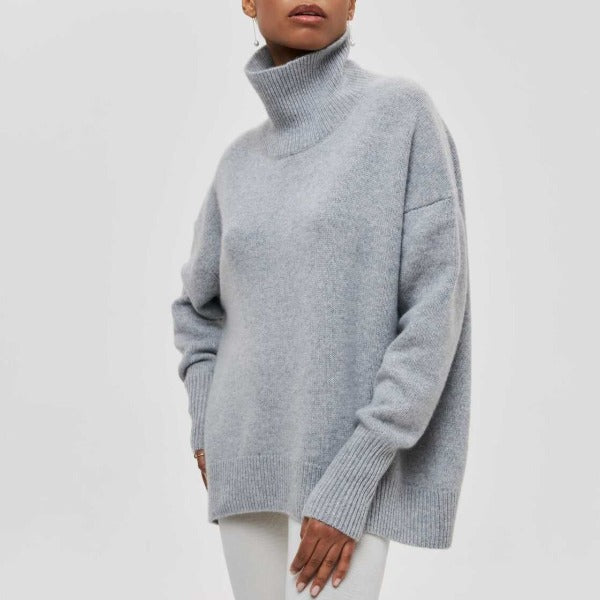 Sweter Damski Ciepły Z Golfem | Oversize
