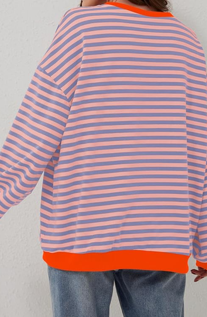 Sweter Damski Oversize w Paski | Pulower