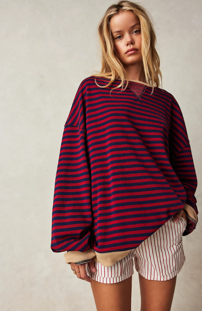 Sweter Damski Oversize w Paski | Pulower