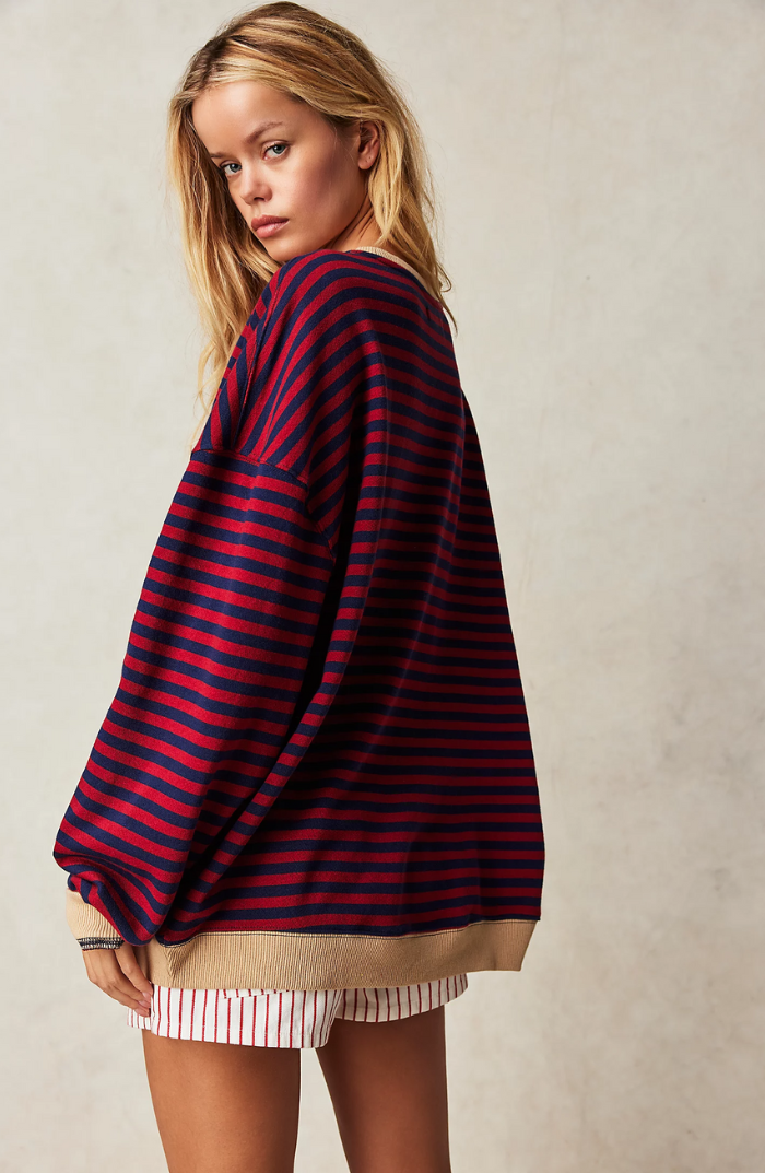 Sweter Damski Oversize w Paski | Pulower