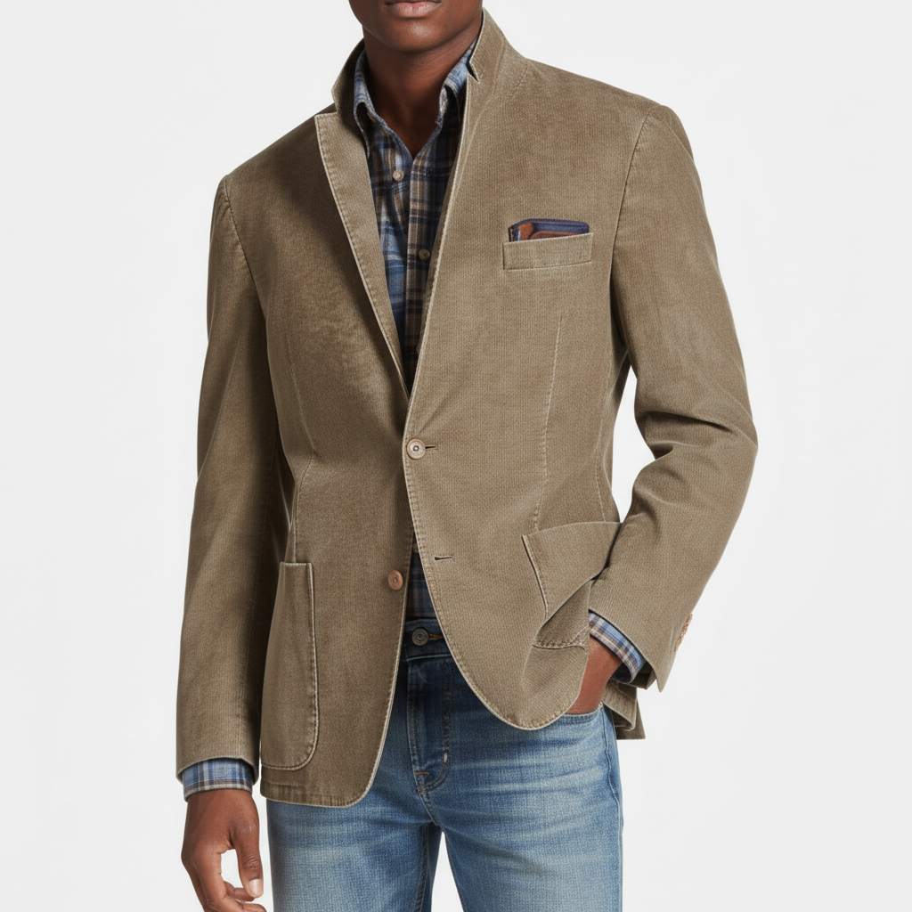 Blazer Męski Casual z Długim Rękawem - Dom Szyku