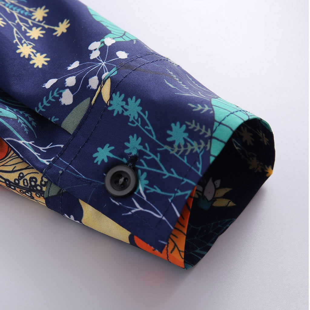 Koszula Męska Letnia Z Kwiatowym Wzorem