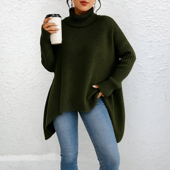 Sweter Damski z Golfem Jednolity