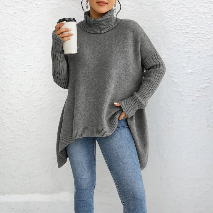 Sweter Damski z Golfem Jednolity