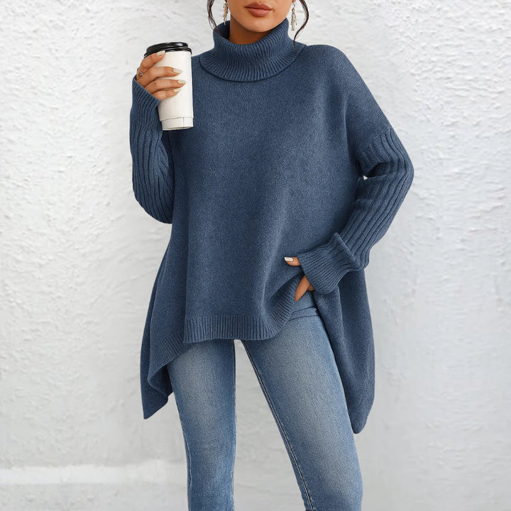 Sweter Damski z Golfem Jednolity