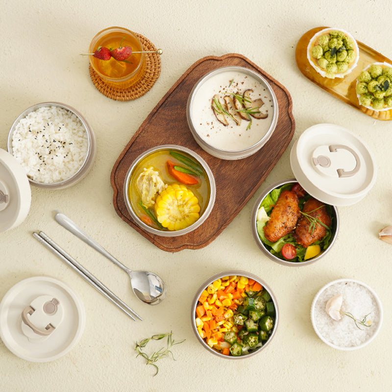 Lunchbox Termiczny Wielopoziomowy Ze Stali Nierdzewnej Z Torbą