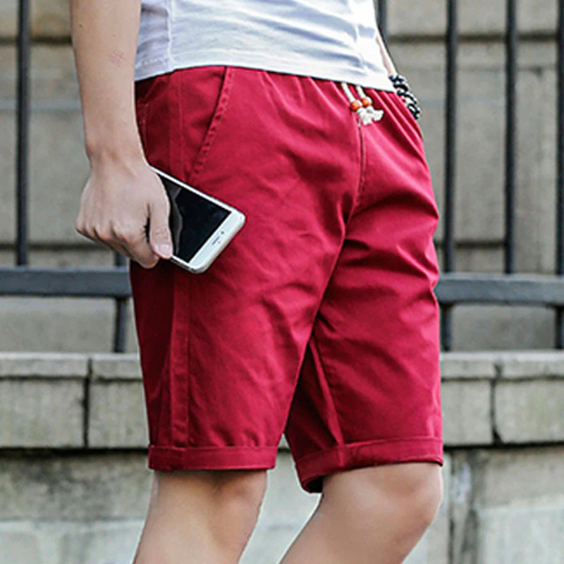 Szorty Męskie Casual z Regulacją w Pasie o Niskim Stanie do Letnich Stylizacji Dla Mężczyzn