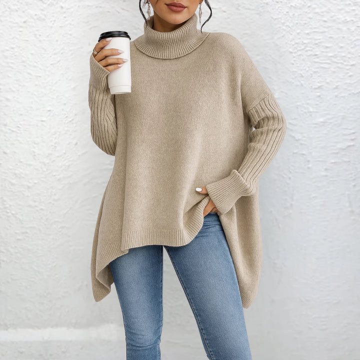 Sweter Damski z Golfem Jednolity