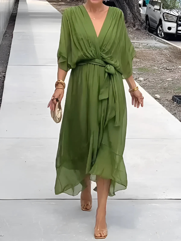 Magda | Sukienka Midi Kopertowa Elegancka