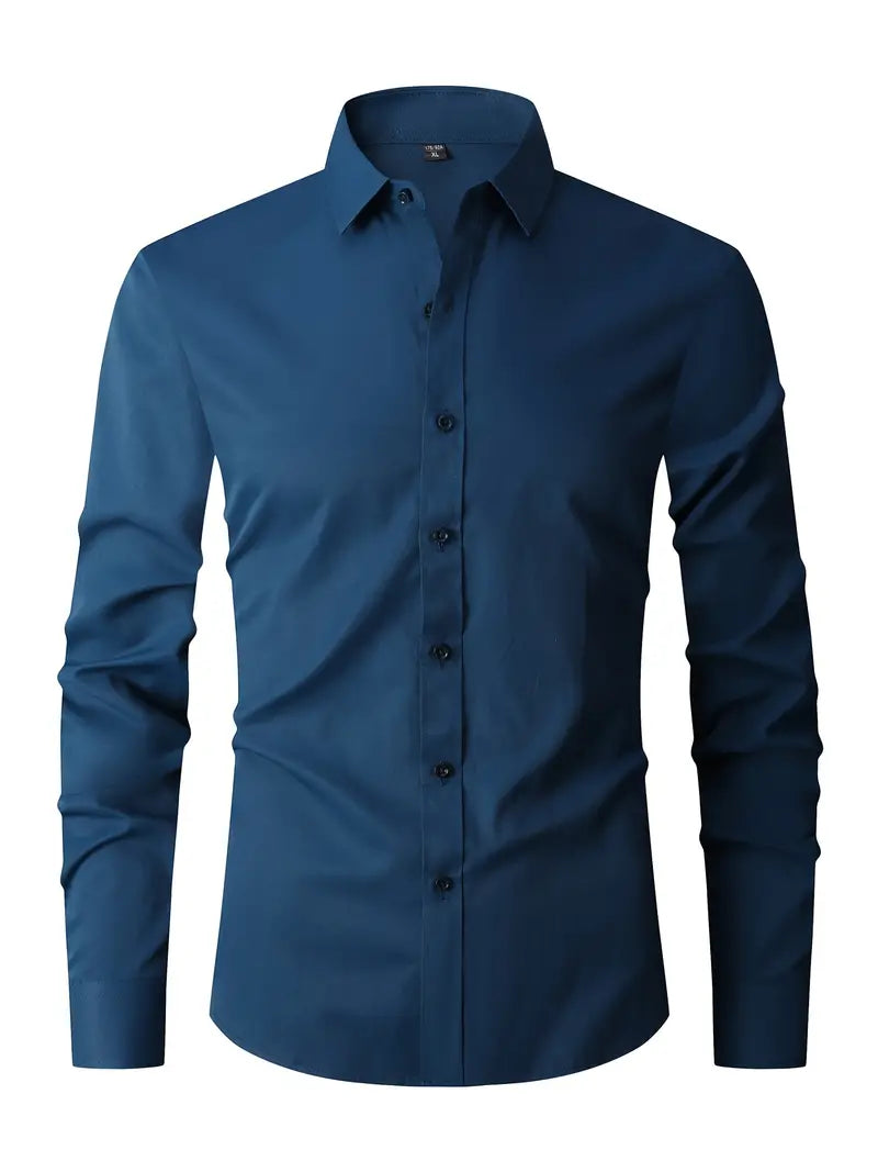 Adrian | Elegancka Koszula Męska Slim Fit Z Guzikami