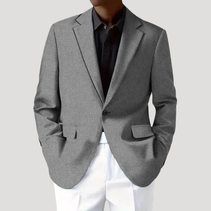 Oskar | Męska Marynarka Slim Fit O Strukturalnym Kroju