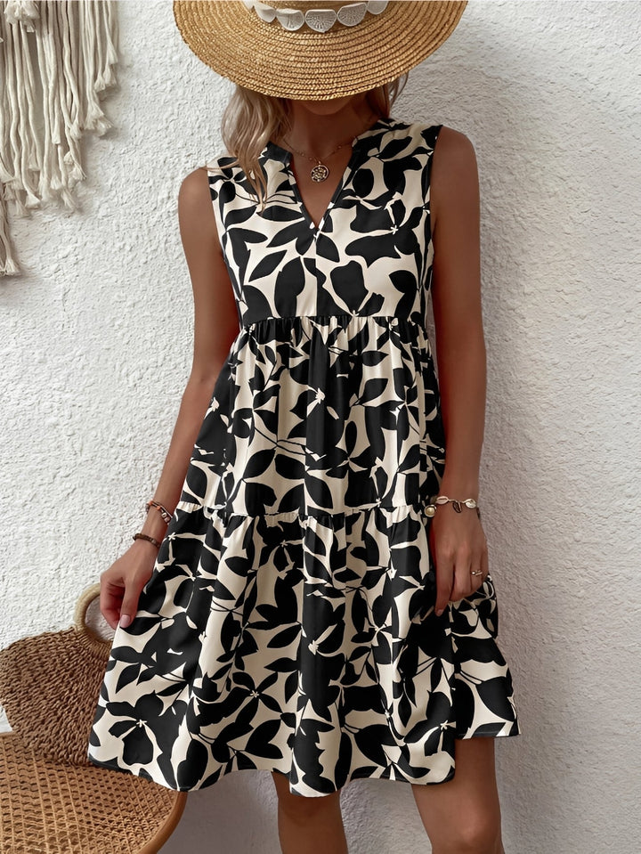 Natalia | Sukienka Damska Midi Dekolt V Print
