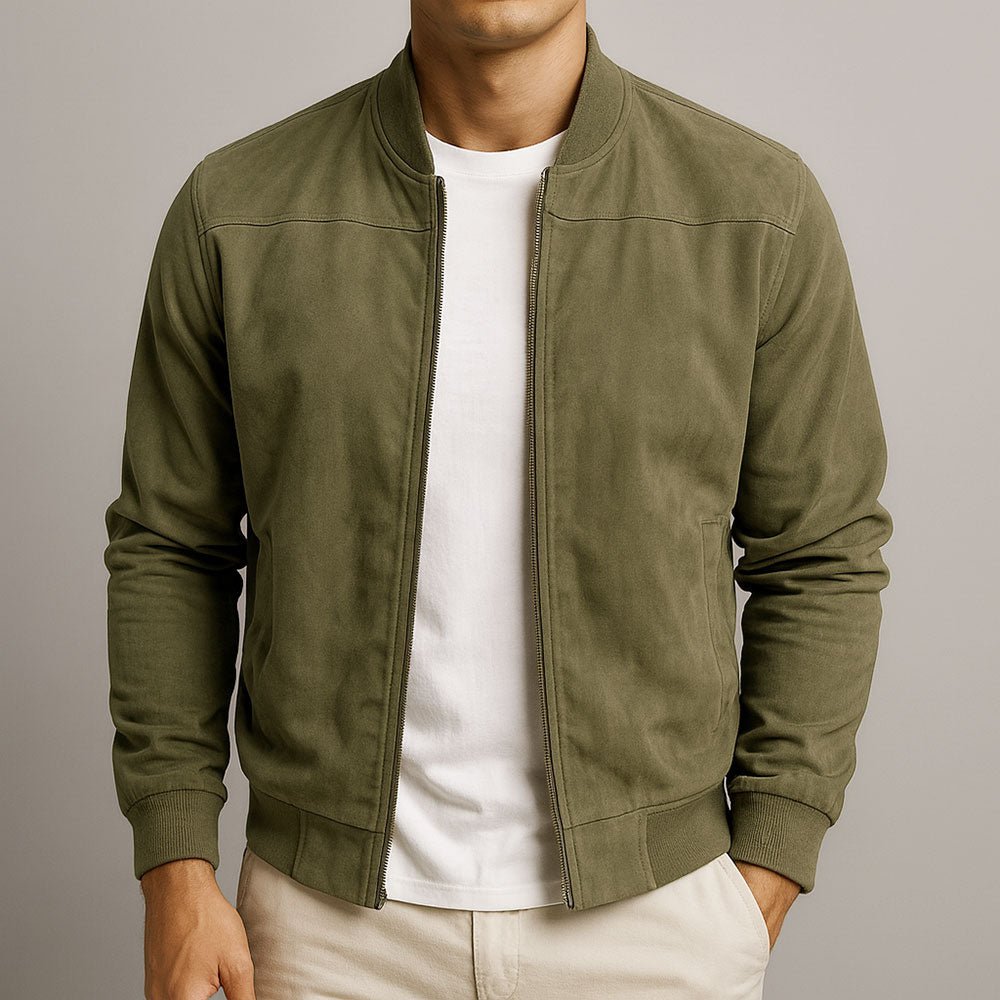 Matteo | Zamszowa Kurtka Bomber Męska Premium