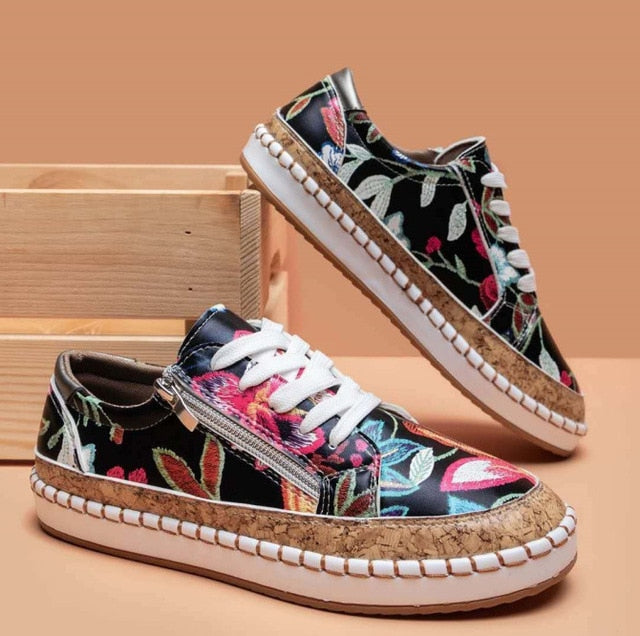 Dorota | Sneakersy Damskie Espadryle Haftowane
