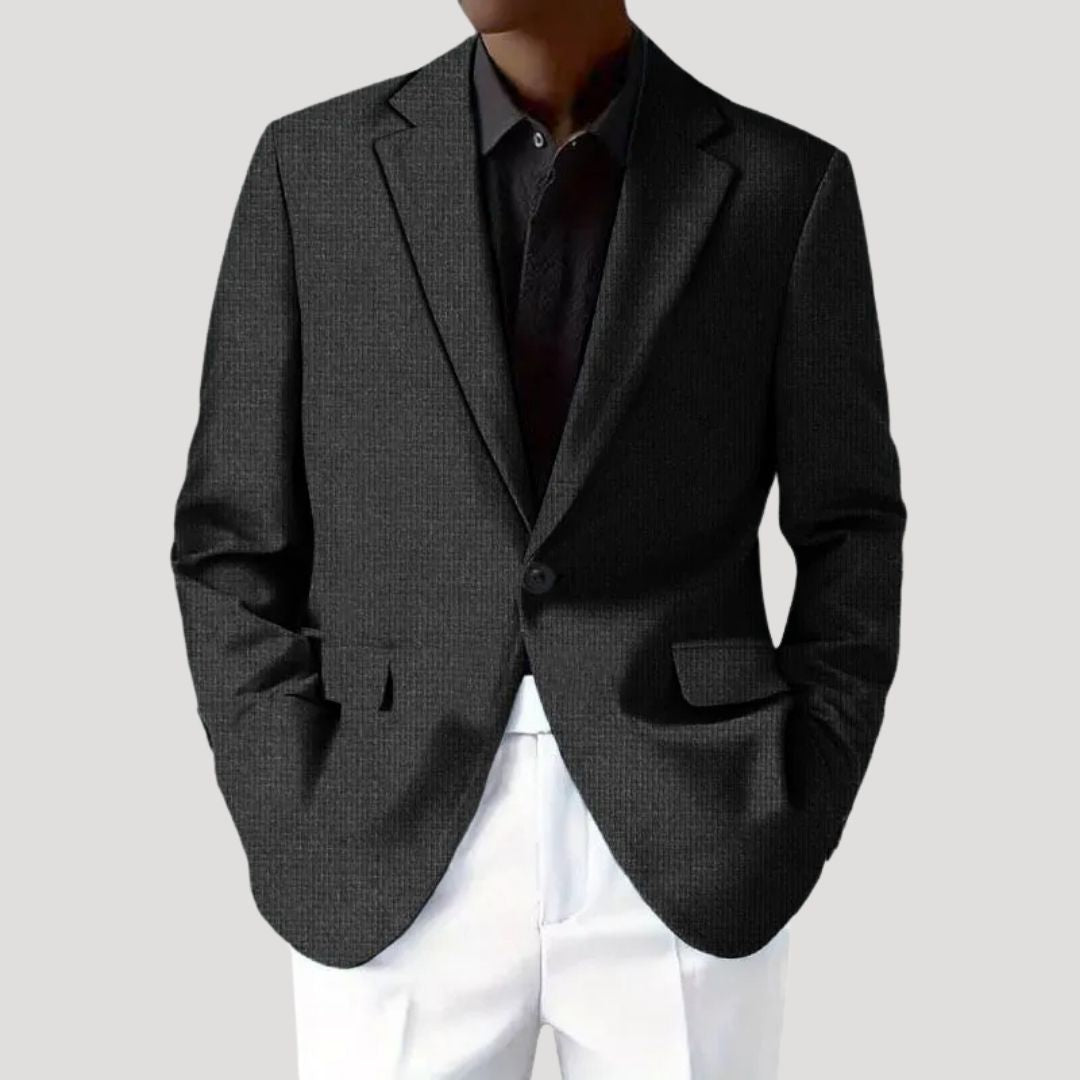 Oskar | Męska Marynarka Slim Fit O Strukturalnym Kroju