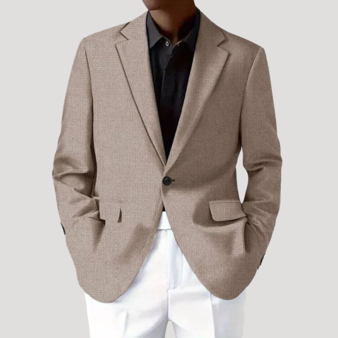 Oskar | Męska Marynarka Slim Fit O Strukturalnym Kroju