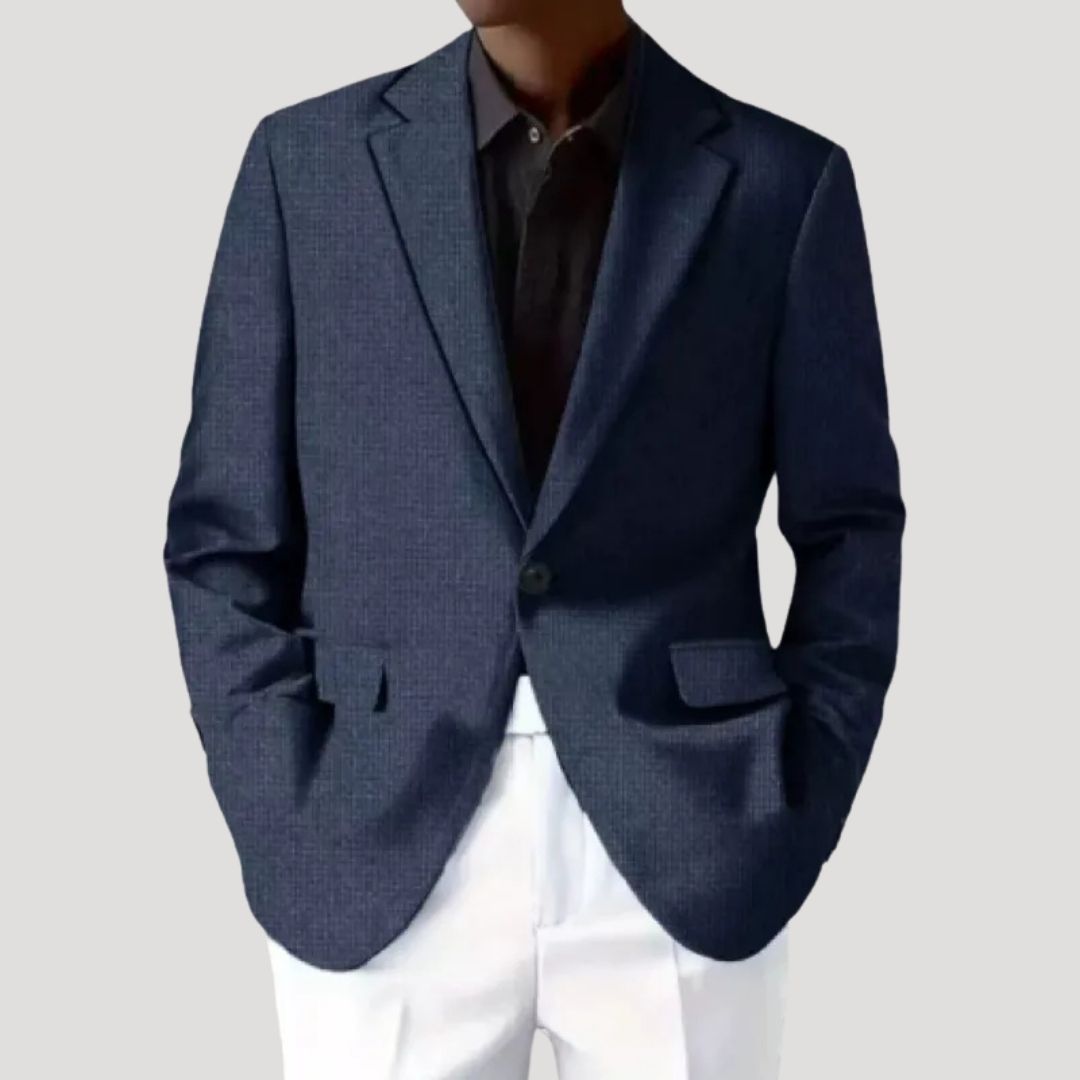 Oskar | Męska Marynarka Slim Fit O Strukturalnym Kroju