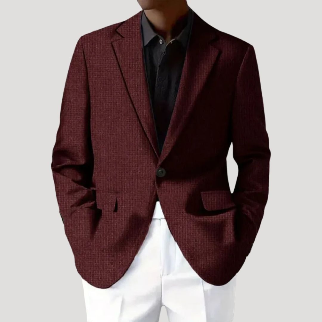 Oskar | Męska Marynarka Slim Fit O Strukturalnym Kroju