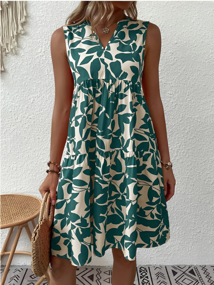 Natalia | Sukienka Damska Midi Dekolt V Print