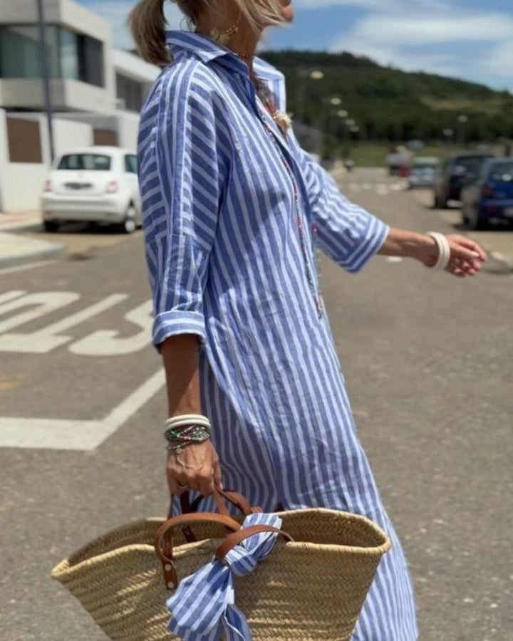Sukienka Letnia Maxi W Paski