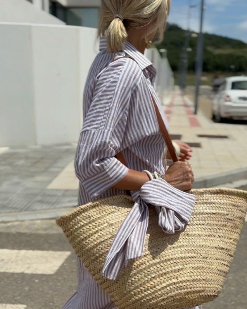Sukienka Letnia Maxi W Paski